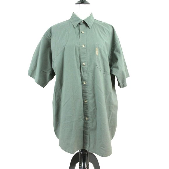 Columbia Vented Fishing Shirt size L Mens Performance Green Button Front - Picture 1 of 5